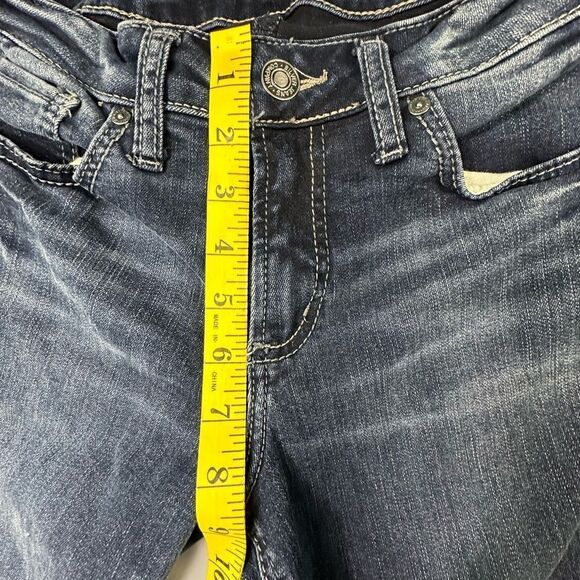 SILVER Suki Womens Jeans Denim‎ Size 27 Slim Bootcut Whiskering Stretchy - Picture 7 of 10